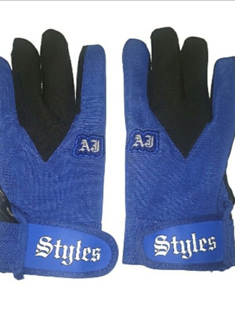 WWE AJ Styles Professional Wrestling Blue Black White Youth Fighting Gloves OS